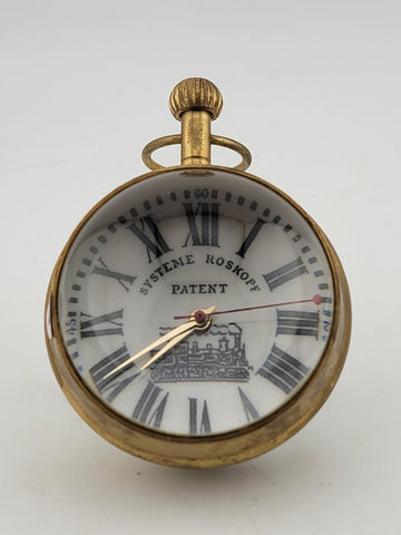 Rare One Of Kind Vintage 1960's Roskopf Swiss Made Ball 17 Jewel Clock. Working.