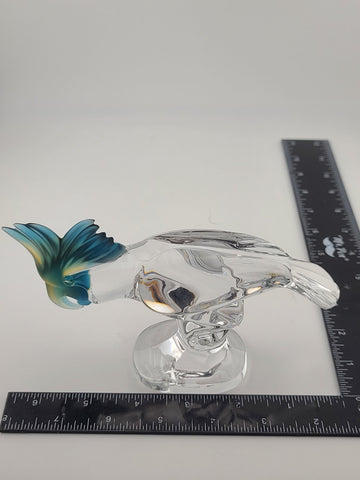 Vintage Royales de Champagne Frosted and Clear Crystal Cockatoo Bird Figurine