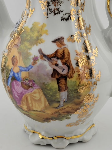 Antique Bavaria Germany Sevres Tea or Coffee Set. Guilded Hand Painted 24k Gold