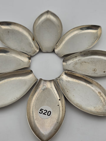 Set of 8  1940's Webster Sterling Silver Spoon Rests Leaf Form 100.9g USA