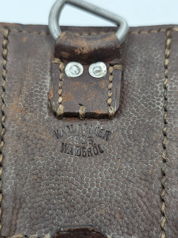 WWII German 1938 K98 Mauser Leather Ammo Pouch Karl Böcker Waldbröl Wehrmacht