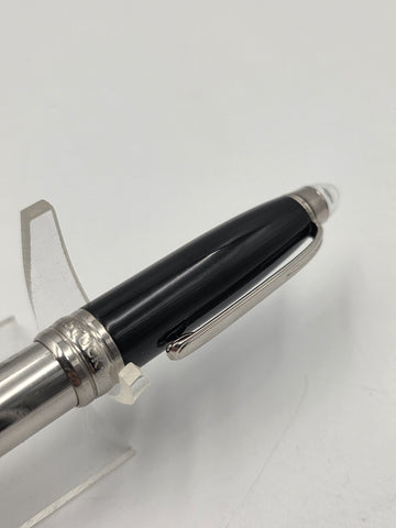 Vtg Montblanc StarWalker Doué Rollerball Pen Black Resin Platinum Metal Germany