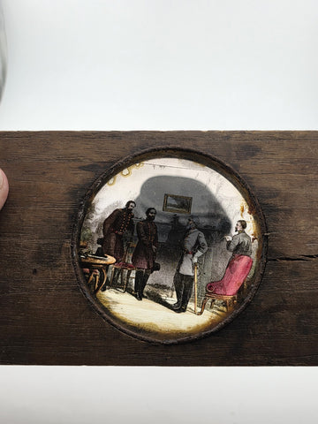 Rare Civil War Magic Lantern Slide Surrender of Robert E Lee to Ulysses S. Grant