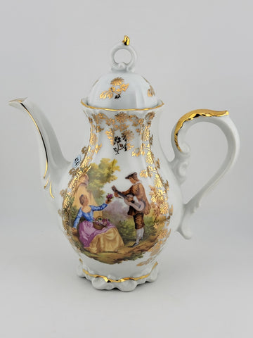 Antique Bavaria Germany Sevres Tea or Coffee Set. Guilded Hand Painted 24k Gold