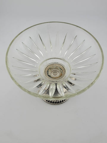 2 Antique Duchin Creation, Sterling Silver Weighted, Glass Compote Candy Bowls