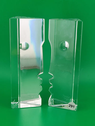 Pair Of Baccarat Crystal "Encounter" Sculpture. Robert Rigot France. VG Cond.