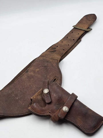 Antique 1940's Bucheimer St Louis Leather Revolver Holster Belt 34 Cartridge Rig