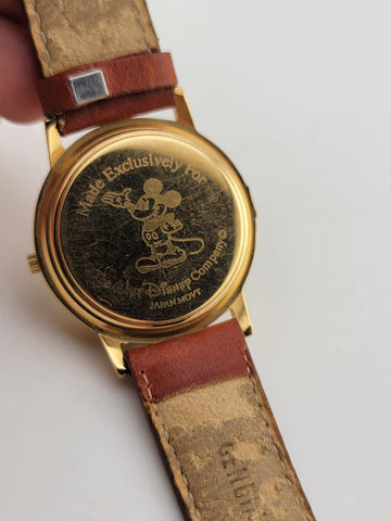 Disney Women Spring Pop Up Tigger Brown Leather Strap Quartz Watch 7 1/4"