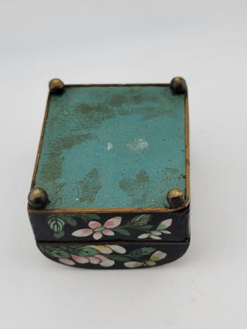 Rare Antique Chinese Cloisonne Enamel Inlaid Small Trinket, Jewelry Box.