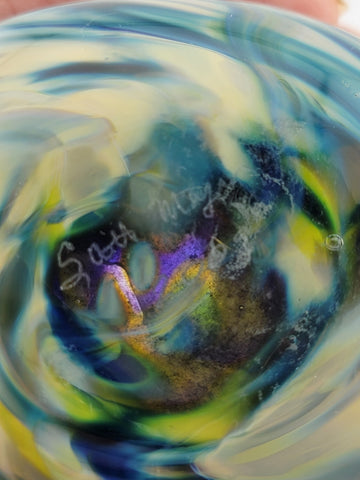 Rare One Of A Kind Collectible Scott Meyer 2009 Signed Fused Glass Vase.