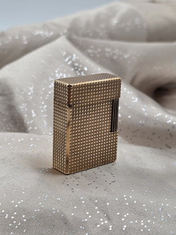 Vintage S.T. Dupont Ligne 1 Large 20µ Gold Plated Diamond Head Lighter France