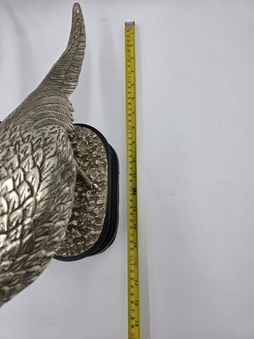 Vintage Pair XL Castilian Brass Pheasant Sculptures Cock Hen on Base 14 inch.