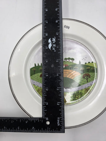 Villeroy & Boch  Naif Laplau 4 Salad Plates Christmas Village Noah Ark. 8 Inch