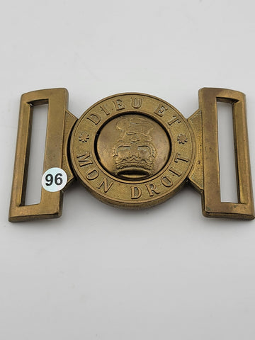Antique 1902 WW1 British Army Cast Belt Buckle, Dieu Et Mon Droit . Clean Cond