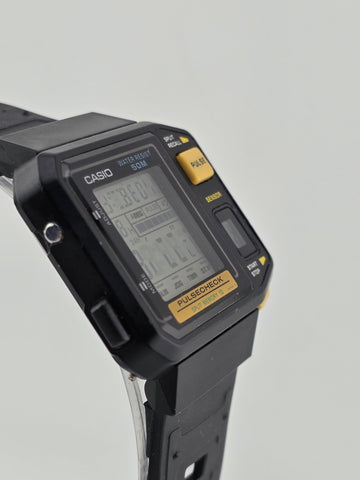 Ultra Rare Vtg Casio JP-100W Pulse Check digital watch 1987 First Pulse Watch