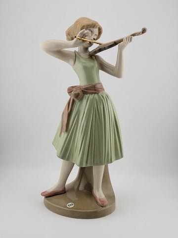 RARE Vintage TENGRA Spain  Porcelain Violinist Figurine 10.5" tall  MINT Cond.