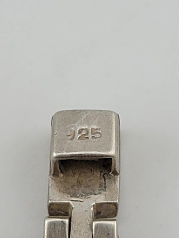 Vintage Bar Link Unisex Bracelet Sterling Silver 925 Bar. 7.5 Inch. 25 Grams.