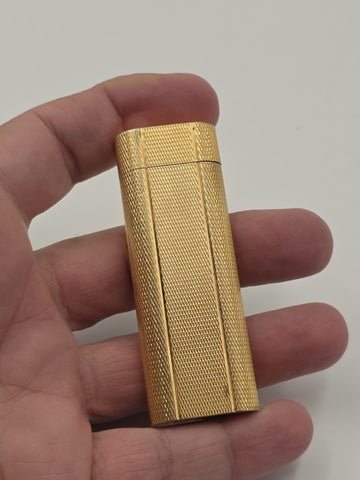 Vintage Cartier Paris Gold Tone Guilloche Flip Top Lighter Swiss Made 18072E
