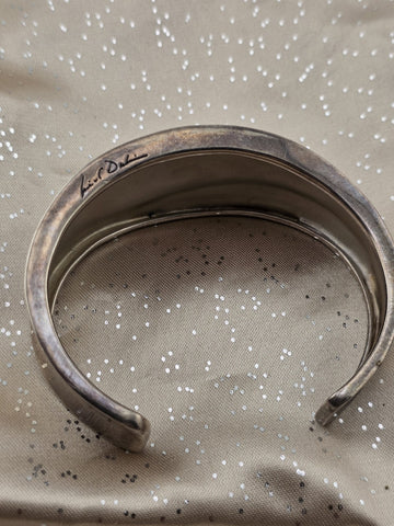 Vintage Michael Dawkns Stary Nights.925 Cuff Bracelet w /Silver Bead Work. 50 G.