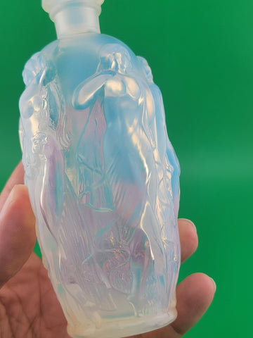 New Vintage Sabino Opalescent Art Glass Perfume Scent Bottle Nudes France