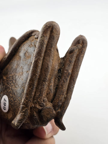 Rare Antique Pair Of Sitting Ethnic Tribal Women Bronze figure Dogon Mali Africa