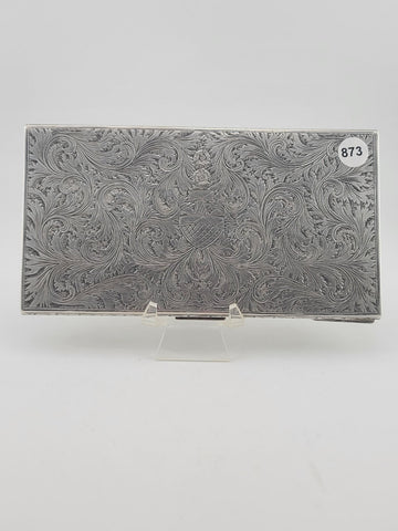 Amazing Antique European 800 Silver Cigarette Case Deep Hand Engraving 203 g.
