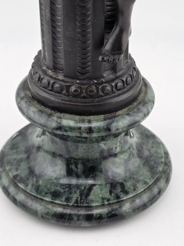 Vtg Mathurin Moreau BRONZE CUPID with LOVE Birds Marble Base Statue Sculpture