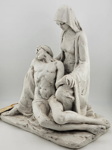 Capodimonte Benacchio Triade La Pietat De Michelangelo porcelain statue Signed.