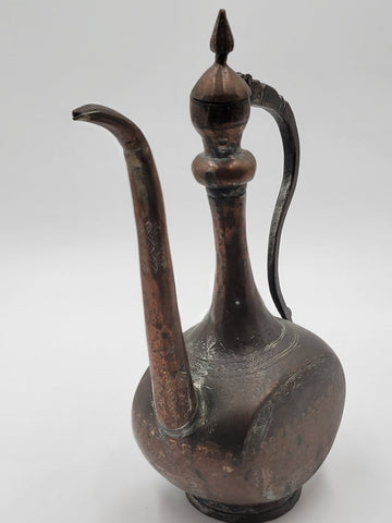 Antique 19th C Large Copper Ewer Islamic Pitcher Hand Forged. Middle Eastern.