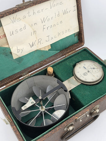 Antique 1918 WWI Anemometer Wind Meter Field Instrument W Case Used In France