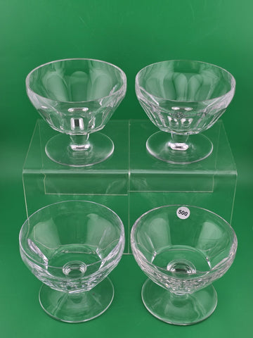 Set Of 4 Signed Baccarat VALANCAY Crystal Champagne Sherbet Glass Bowl. VG Cond.