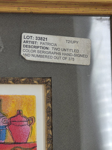 Pair Patricia Govezensky Signed Serigraph 65/375 Colorful Women Art Framed W COA