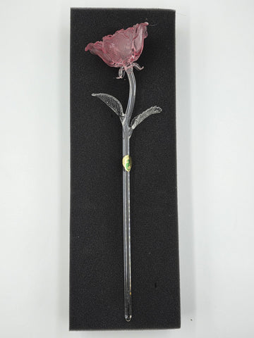 NEW Waterford Lismore Crystal FLEUROLOGY 14.5" Pink Rose - Sculptured Flower.