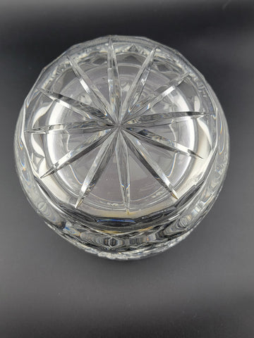 Vintage Illusions 24% Full Lead Crystal Clear Footed Bowl Hand Cut Germany