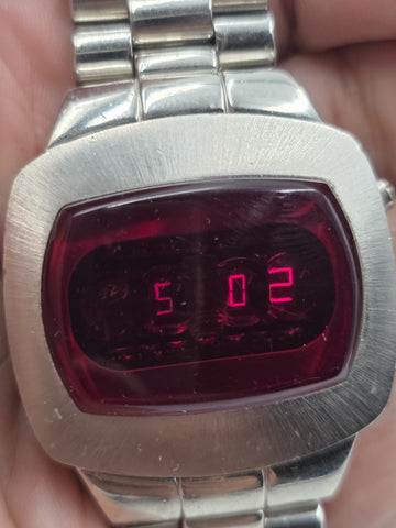 Rare Vintage 1960s Eagle USA EA101 LED Digital Watch Red Display Space Age Works