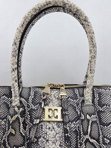 Vtg Escada Genuine Python Skin Leather Satchel Bag Italy Gold Hardware EE Logo