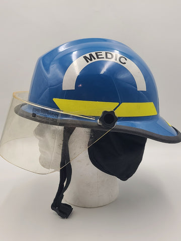 Vintage 2009 Bullard Firedome Medic Fire Helmet w/ Interior Lining & Face Shield