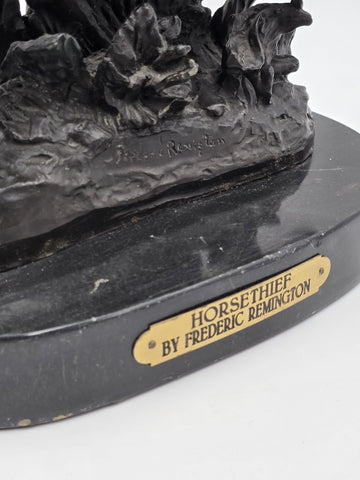 Vintage Frederic Remington Bronze Statue "The Horse Theif" Licenced Reproduction