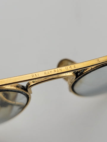 Vtg 1960's 58[]14mm VINTAGE B&L RAY-BAN ARISTA PHOTOCHROMIC AVIATOR SUNGLASSES