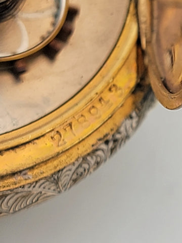The Plan Gold Plated Swiss Pocket Watch by David Perret c.1890. W Glass Dome.