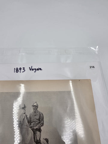 Rare 1893 Vogue Leaf "WON AT SIX FEET" Equestrian Horse Jump H. Pelham Robbins