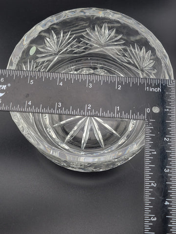 Vintage Illusions 24% Full Lead Crystal Clear Footed Bowl Hand Cut Germany