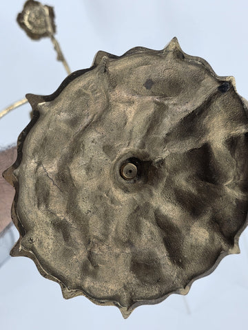 Rare Antique C 1900's XL French Rococo Style Gilt Brass 5 Arm Candelabra 26”