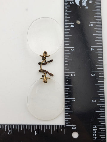 Early Pince Nez Pinch Nose Shell Frame Lens Spectacles w/Case No Frame