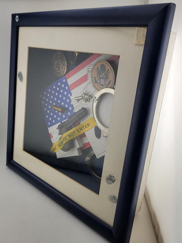 Vintage Rare Detective / Police Shadow Box collection accent de barbizon