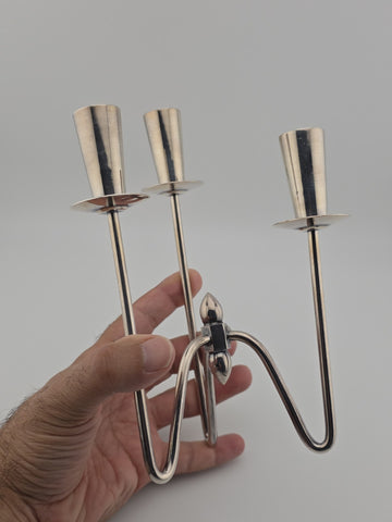 Rare Vintage Authentic Three-armed Candlesticks Silver Plated by Johannes Berg