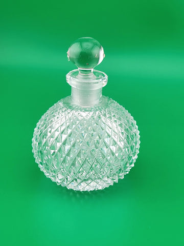 Antique Set Of 2 Cut Glass Perfume Bottle W Stoppers. Made In Czechoslovakia