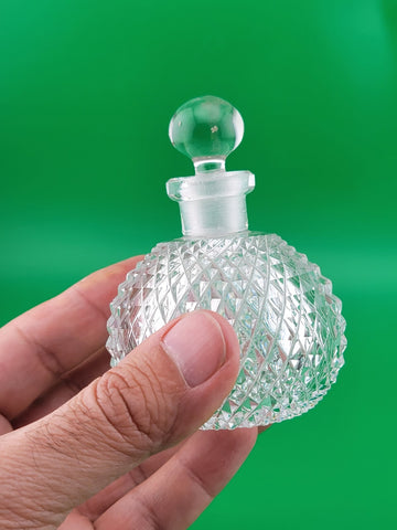 Antique Set Of 2 Cut Glass Perfume Bottle W Stoppers. Made In Czechoslovakia