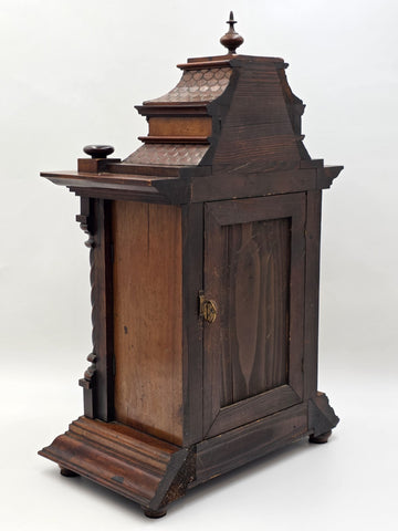 Rare Antique 1895 HAC 14 Day Strike Mantel Clock Carved Walnut Serviced Working