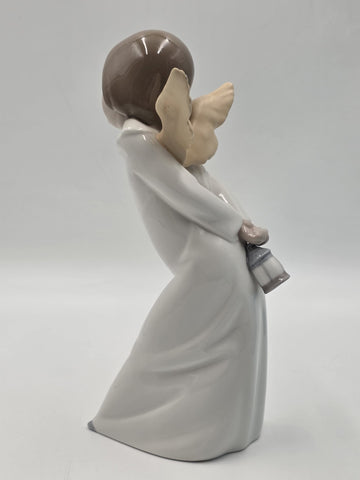 Lladro #4960 Curious Angel With Lantern Porcelain Figurine Spain Original Box